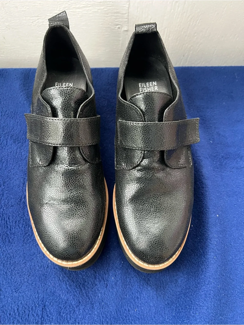 Eileen Fisher Zola Black Platform Oxfords